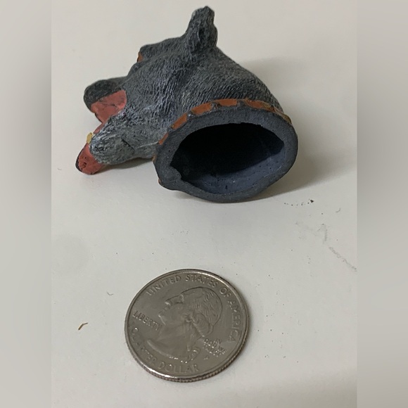 Antique Heavy Metal Decorative Figural Dog Head Cane Topper Cap Brutalist - Picture 14 of 16